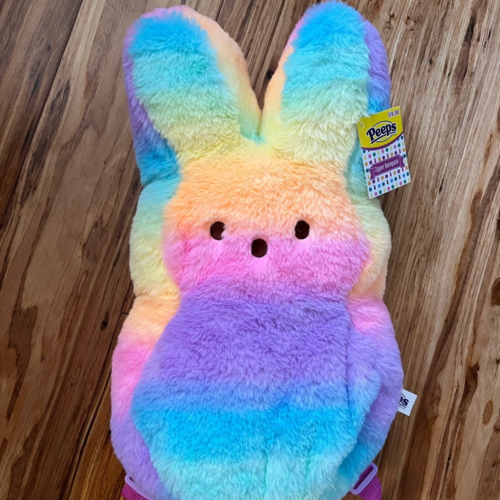 Rainbow Plush Peeps Bunny backpack